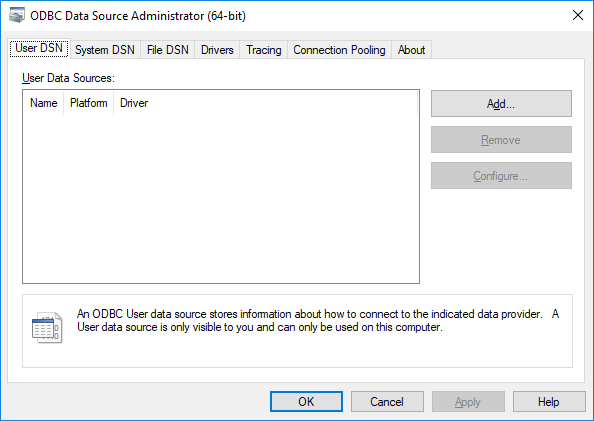 ODBC Datasource Admin