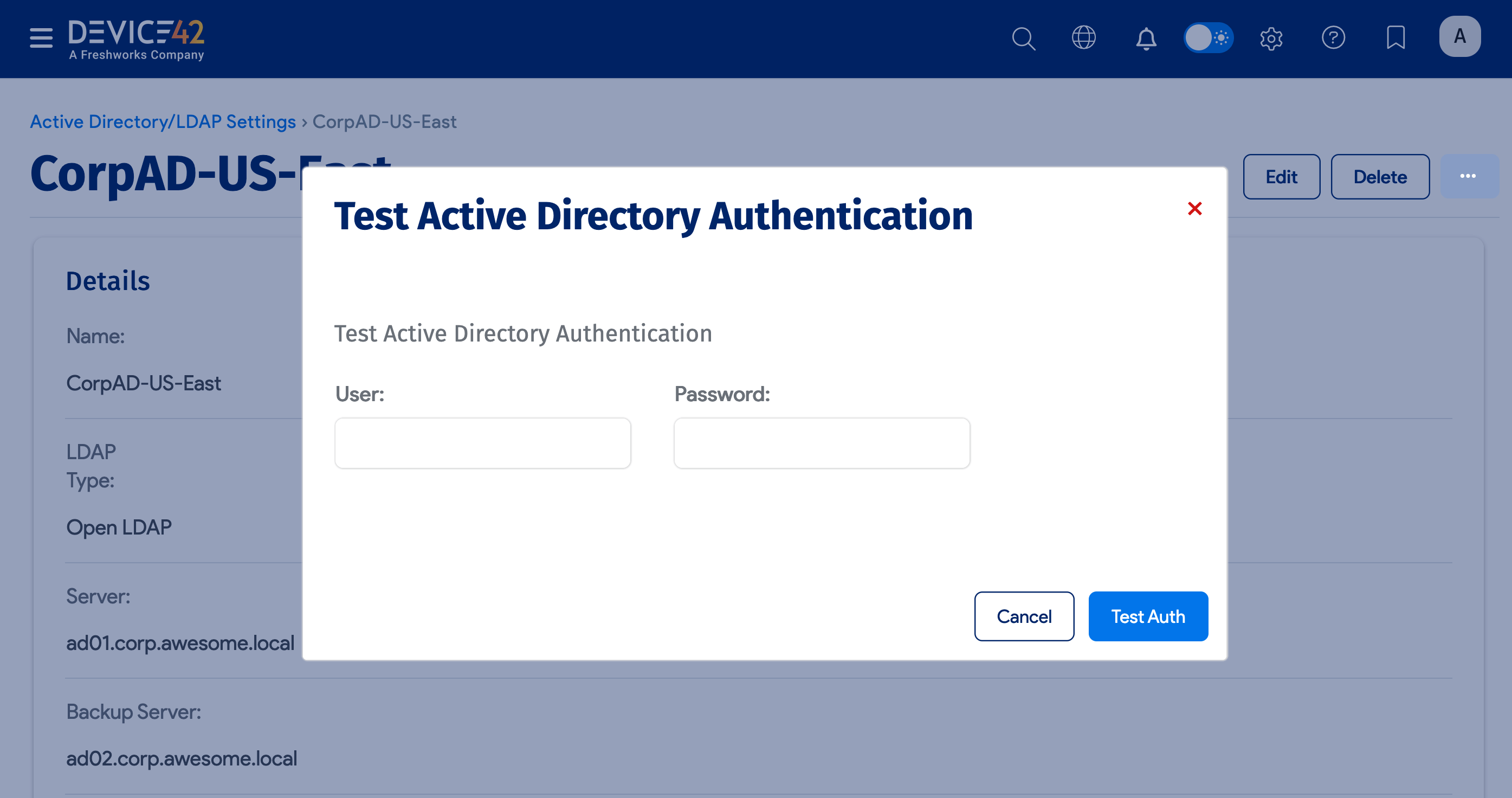 Test Connections settings prompt