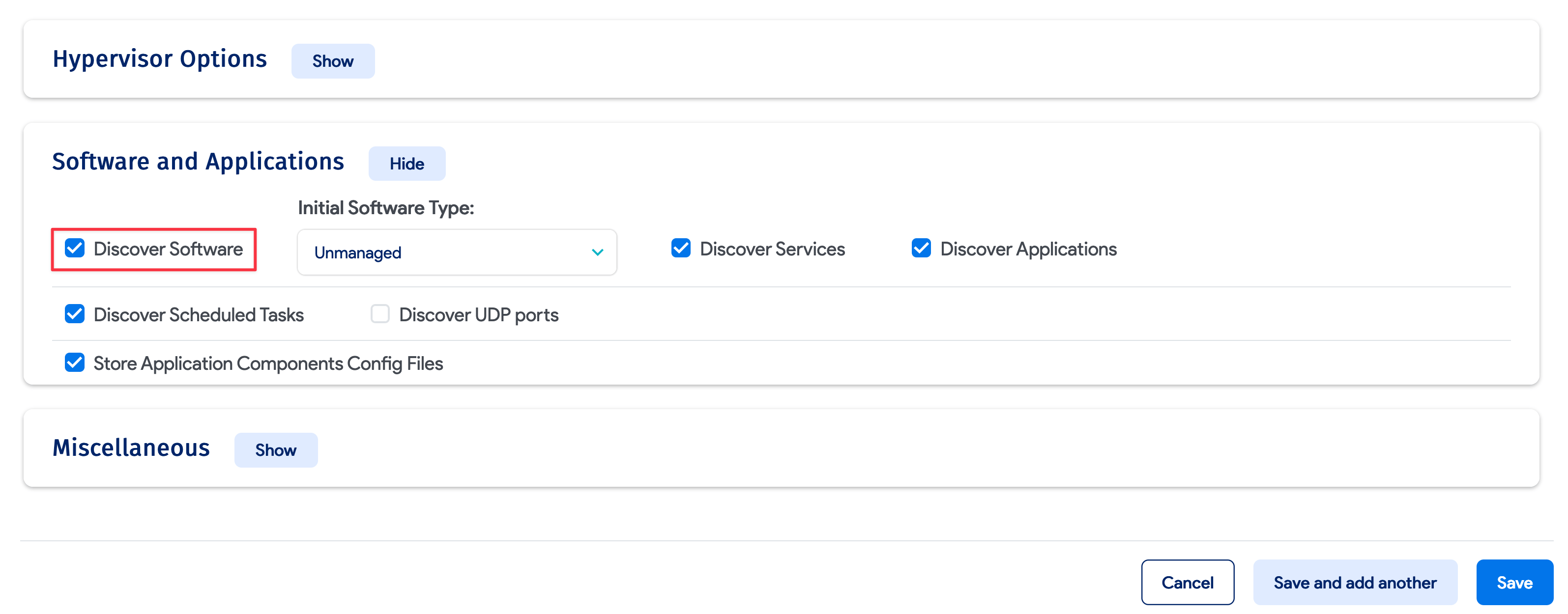Discover Software option under Software and Applications