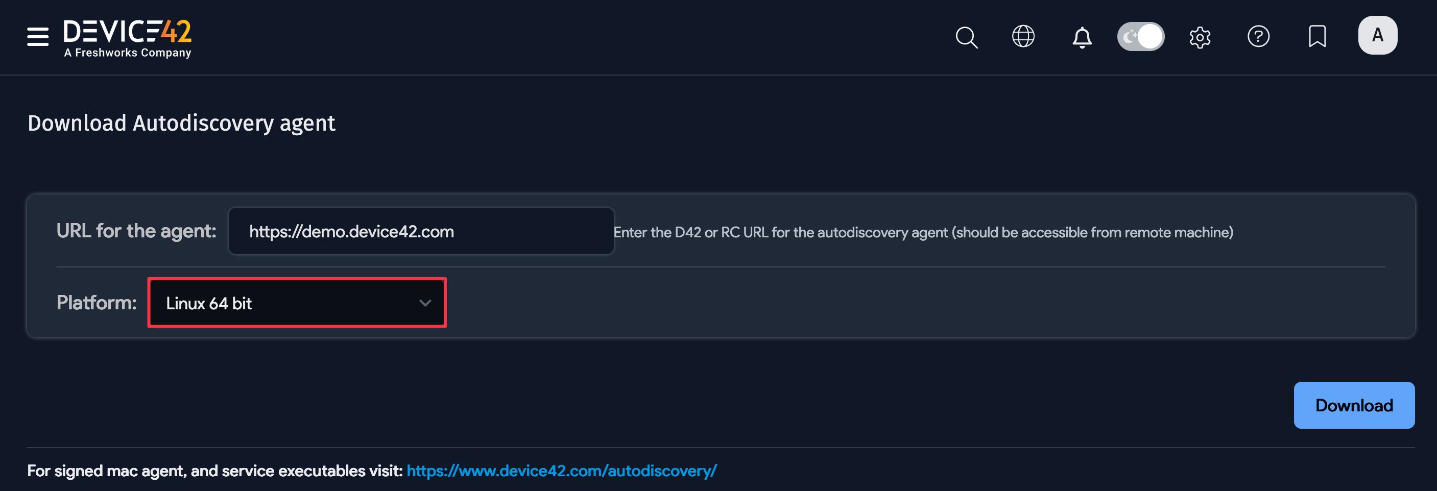 Agent-Based Scans in menu