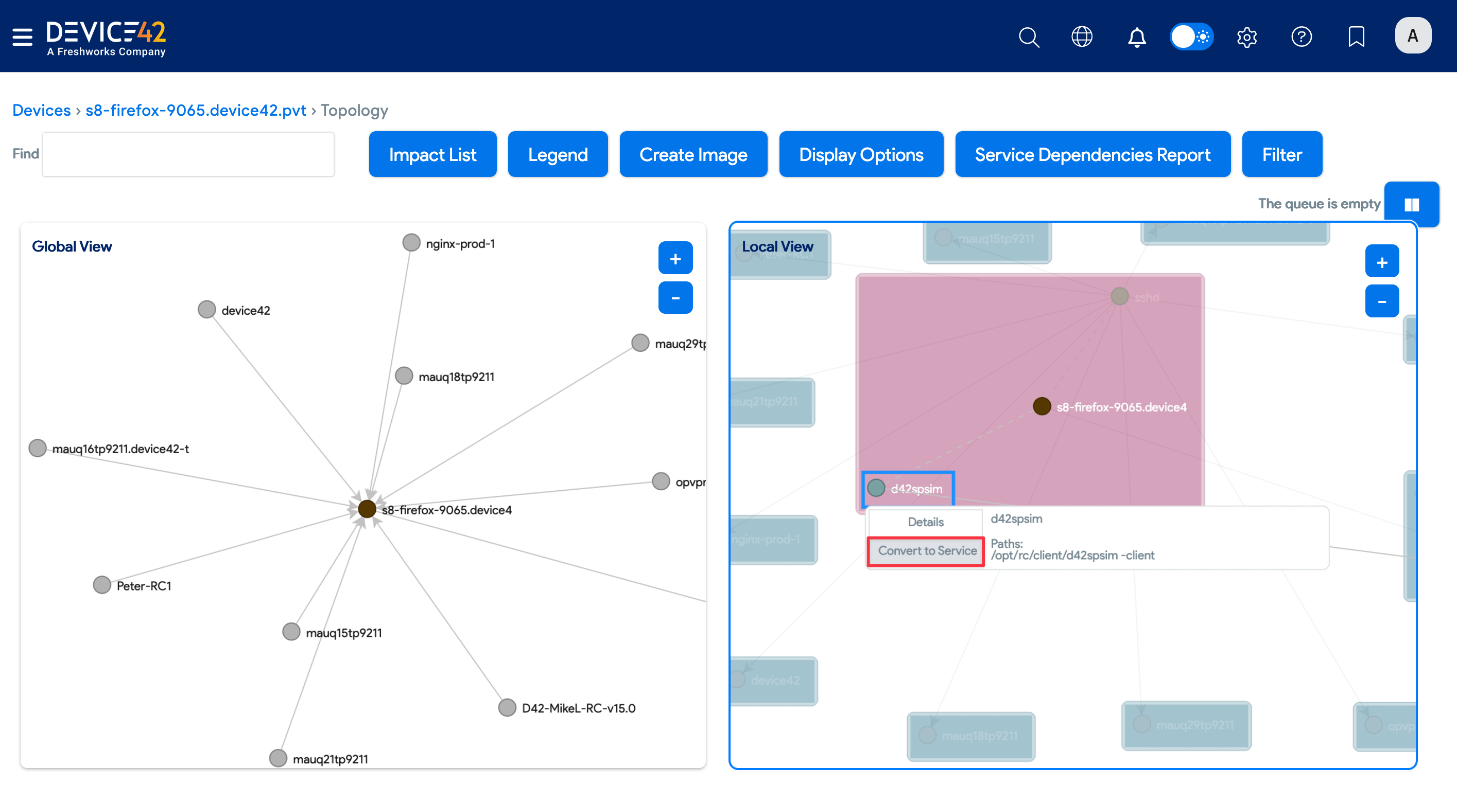 Convert to Service button