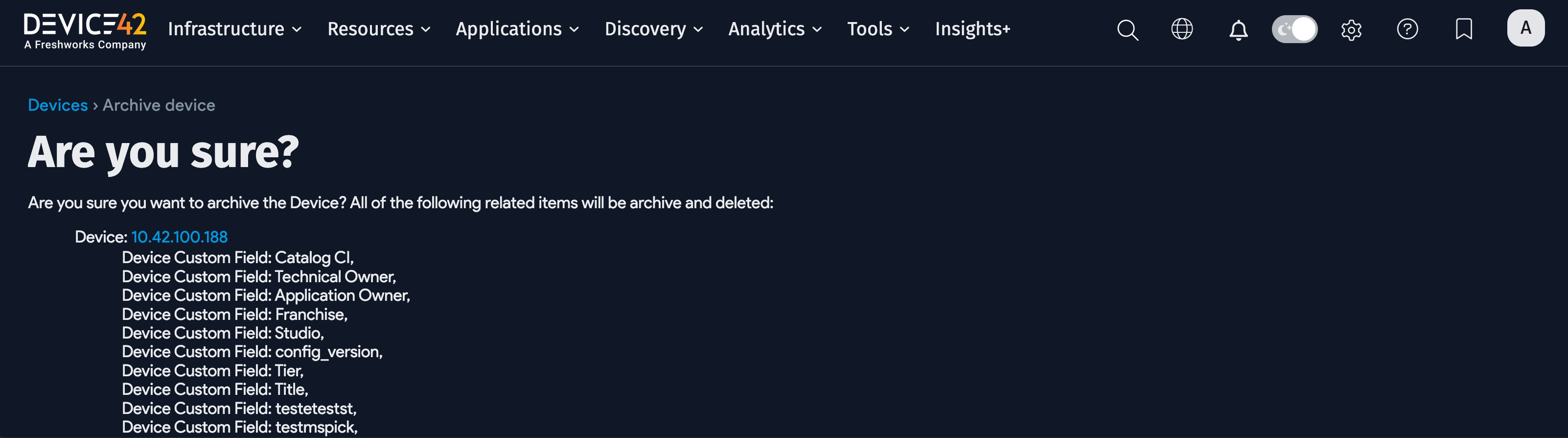 Archive confirmation prompt