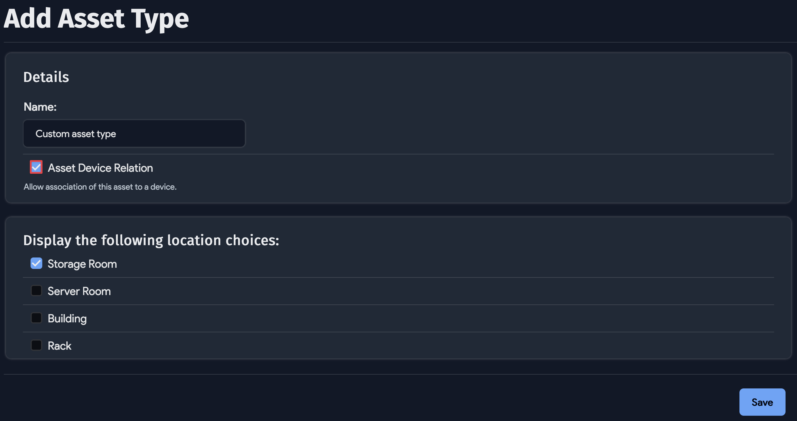 Create a custom asset type