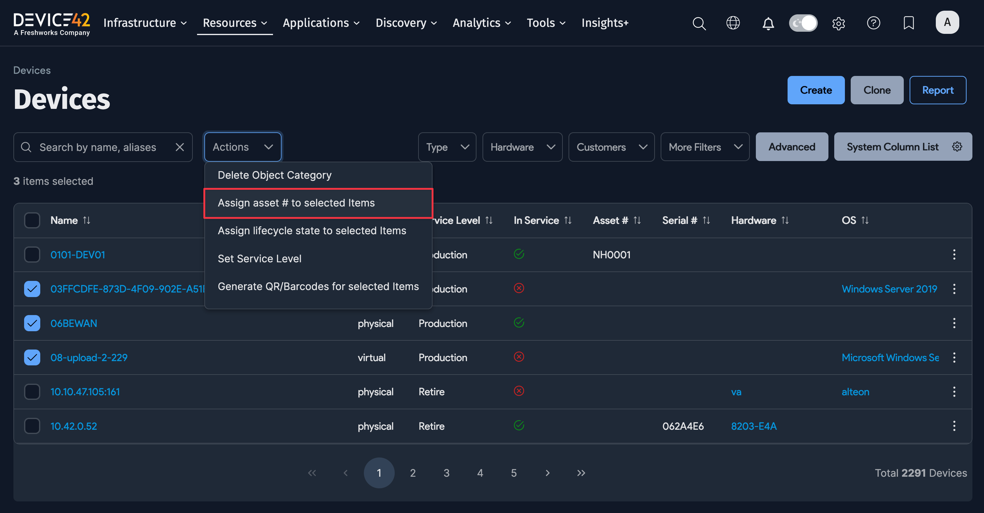 Bulk asset assignment