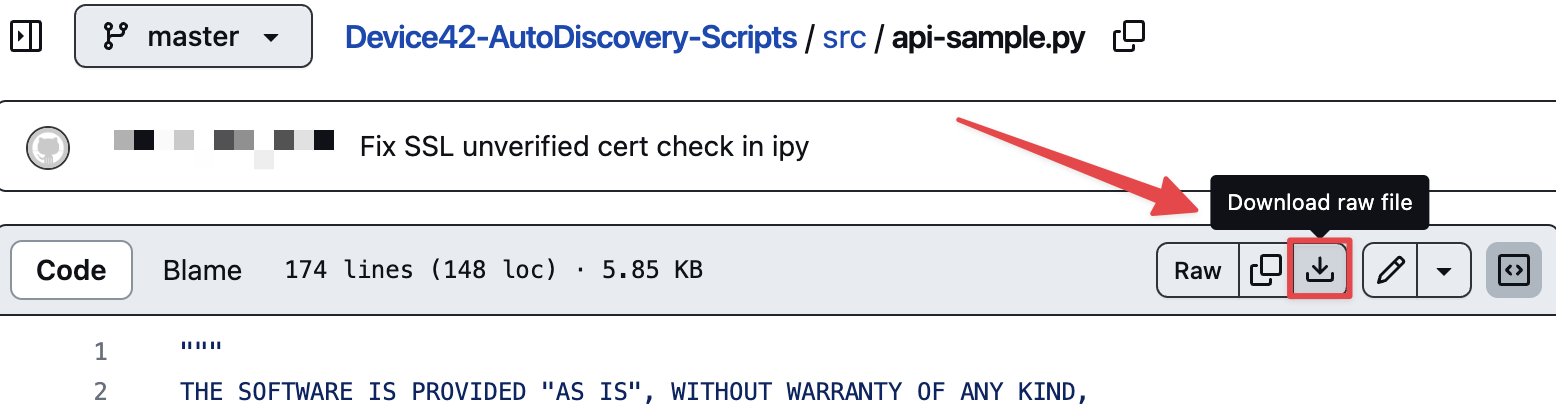 2. Download the sample script (api-sample.py)