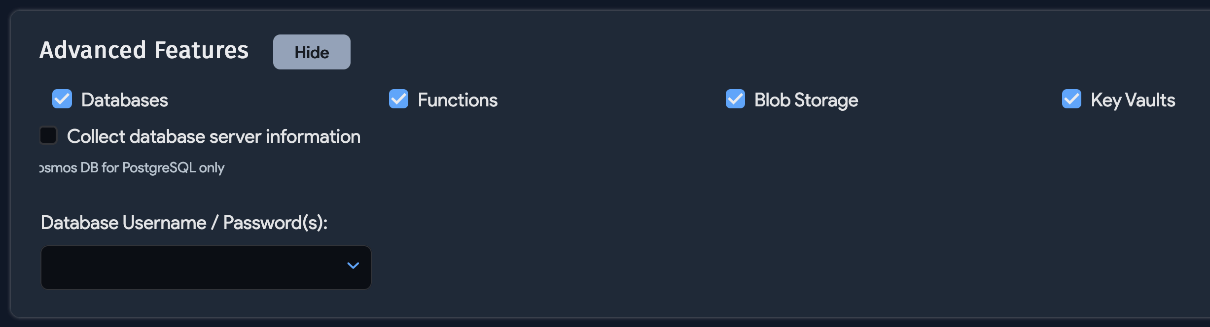 Advanced Features section