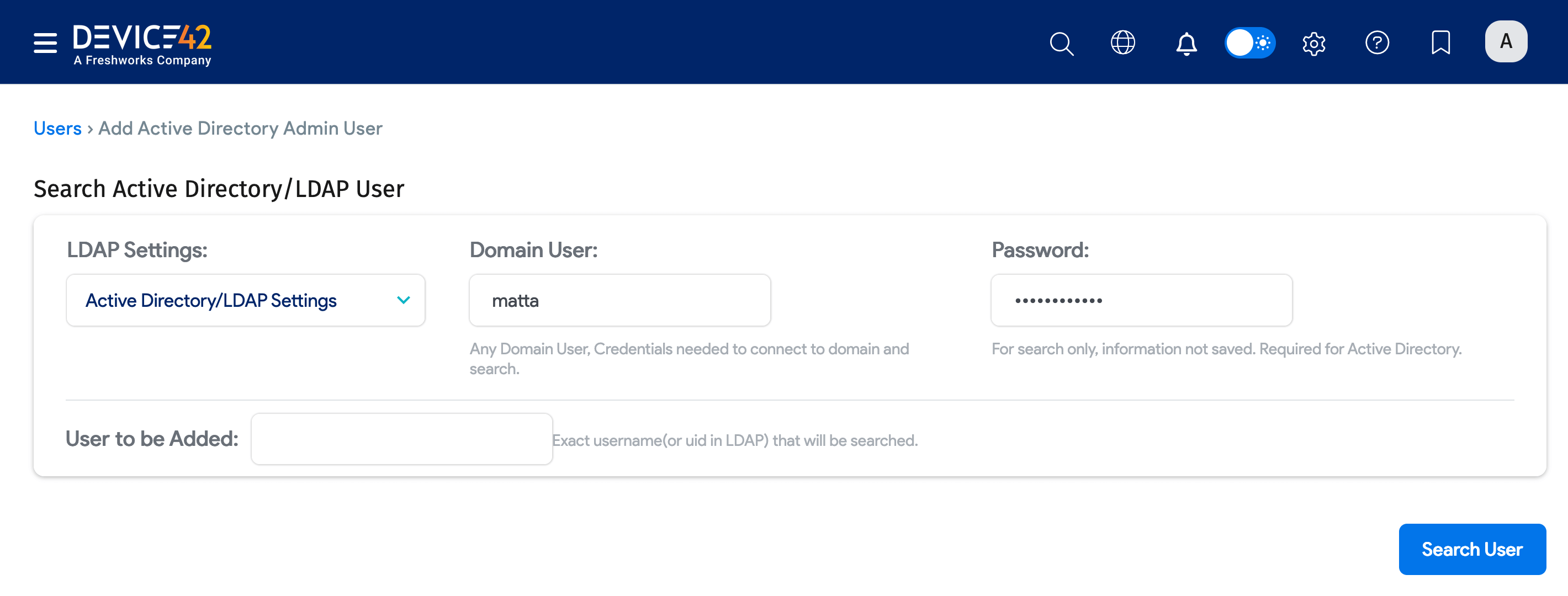 Add AD/LDAP settings