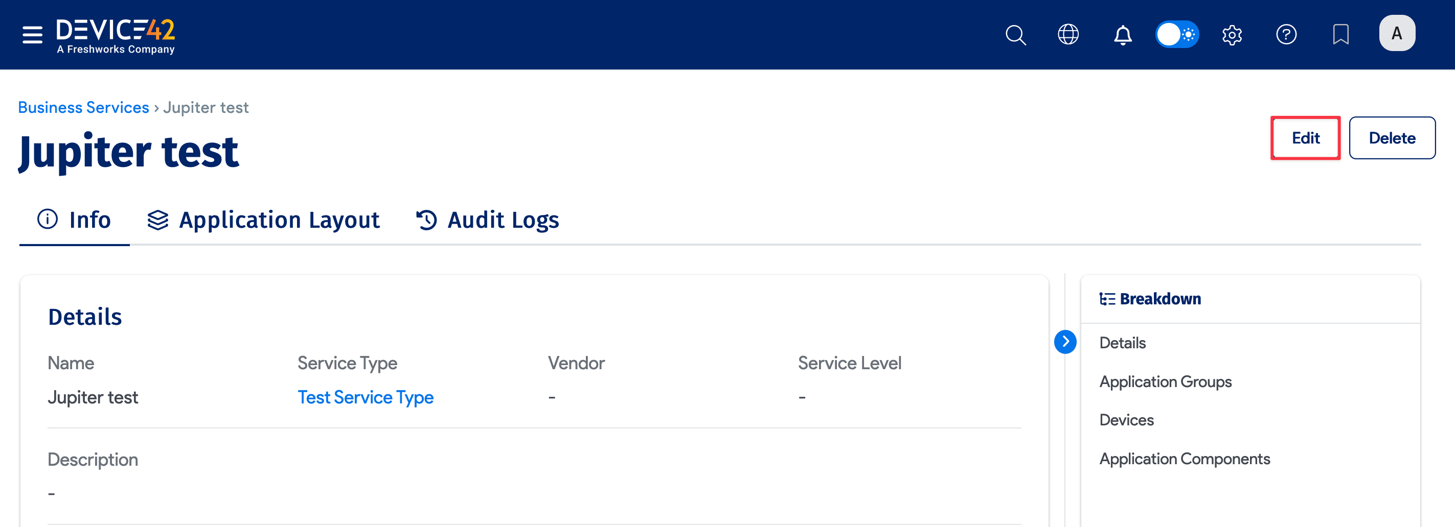 Edit Business Services