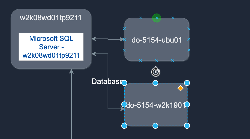 Hover over object to show connection points