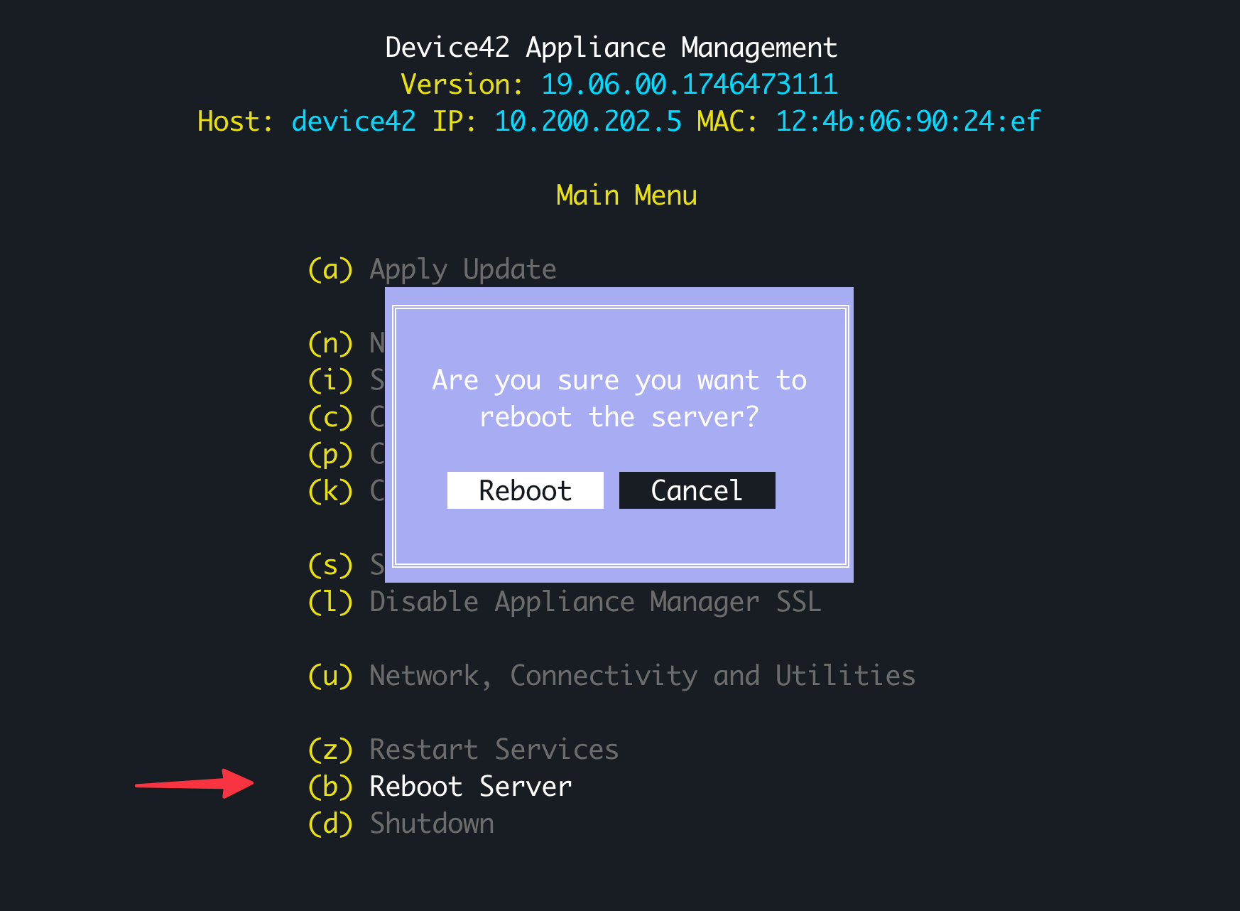 Change appliance name