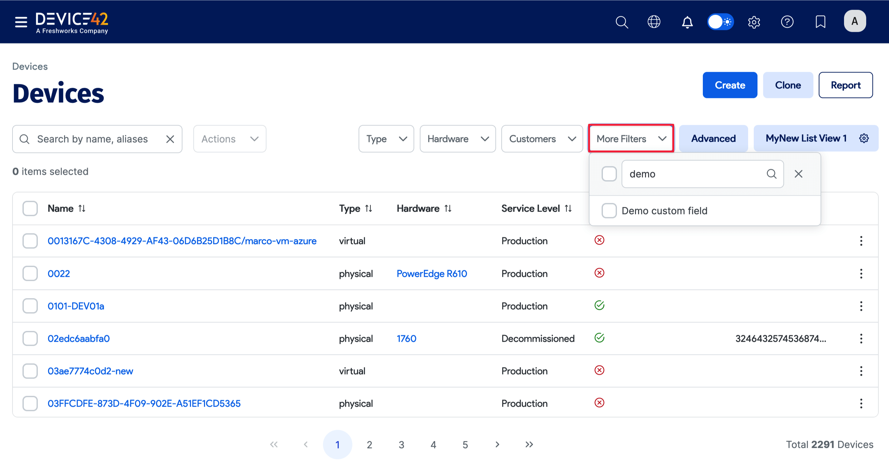 Filterable custom fields