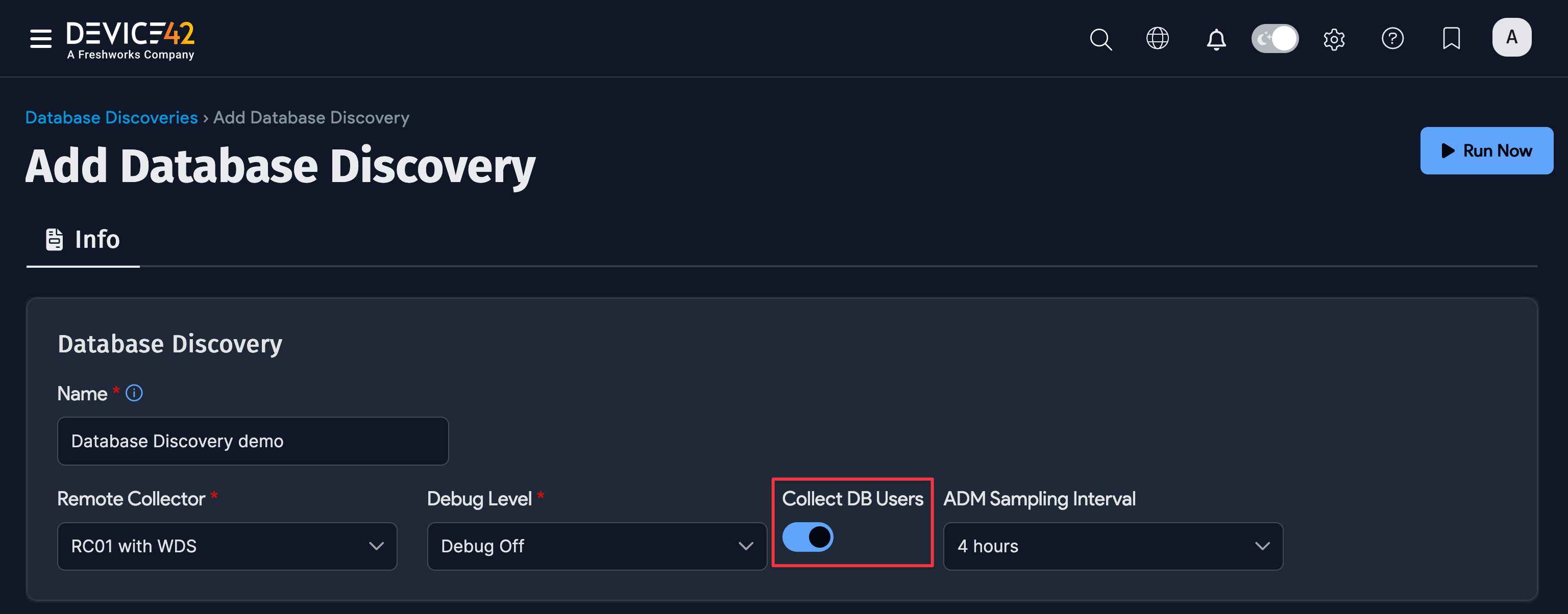 Collect DB Users option