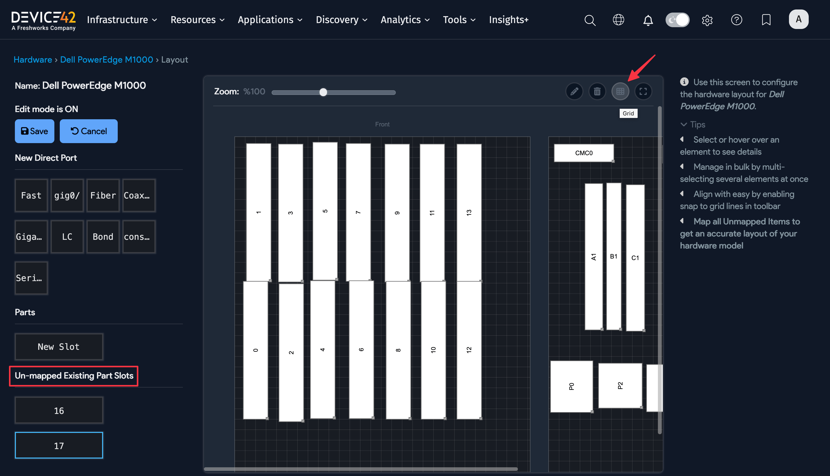 Unmapped blade slots