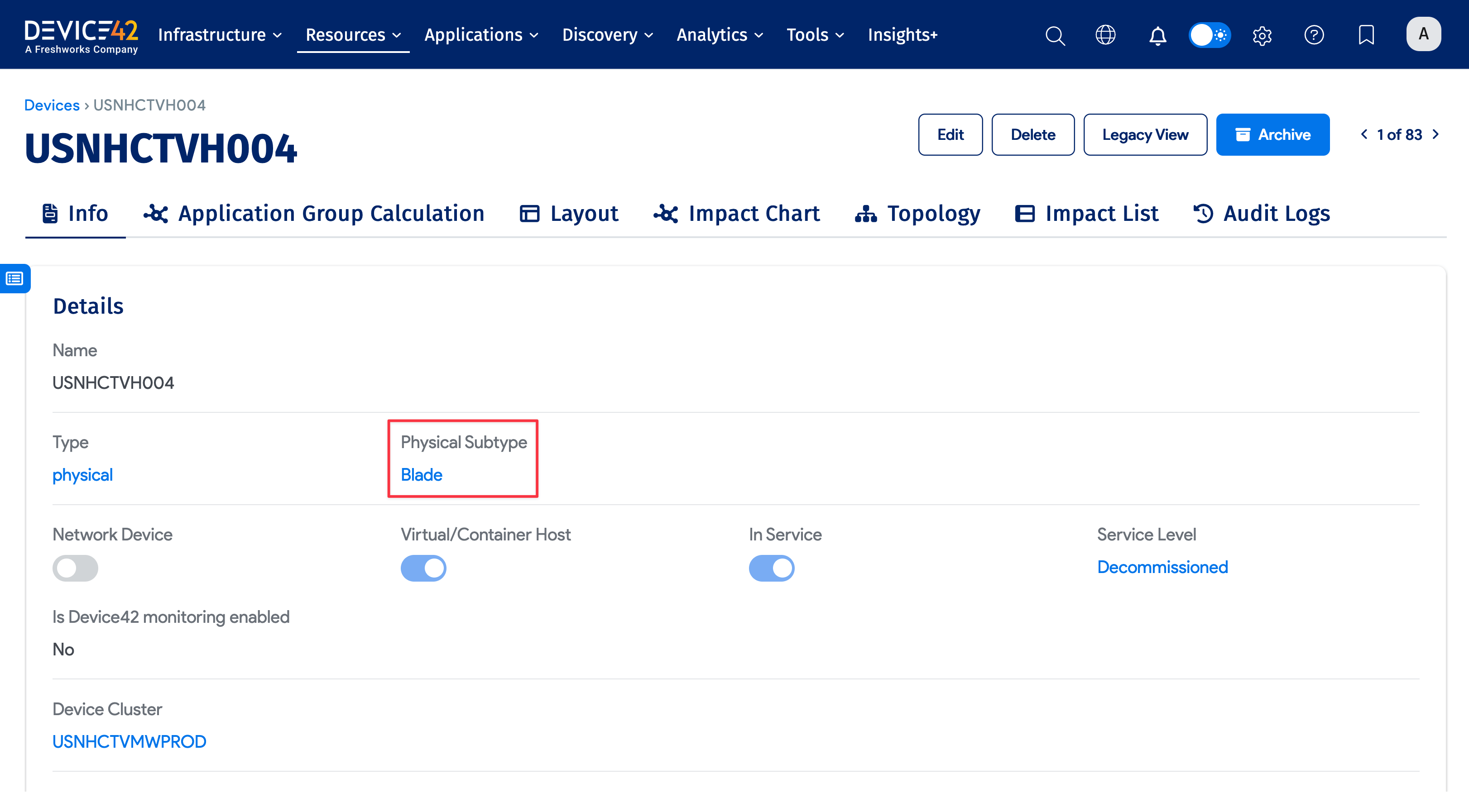 Blade subtype example