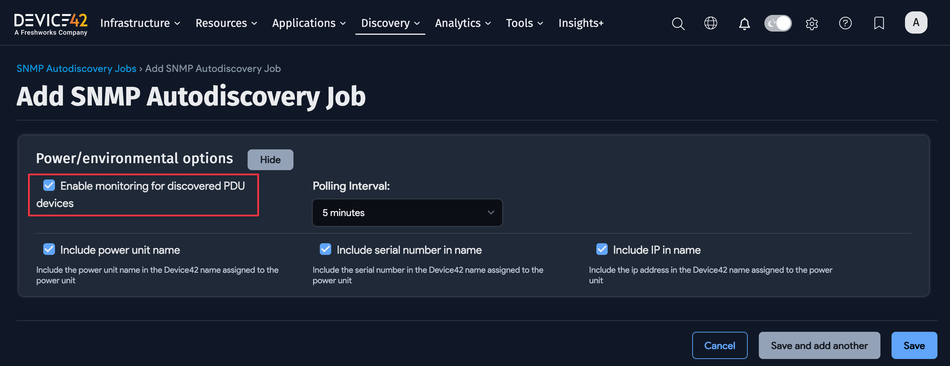 Power monitoring options