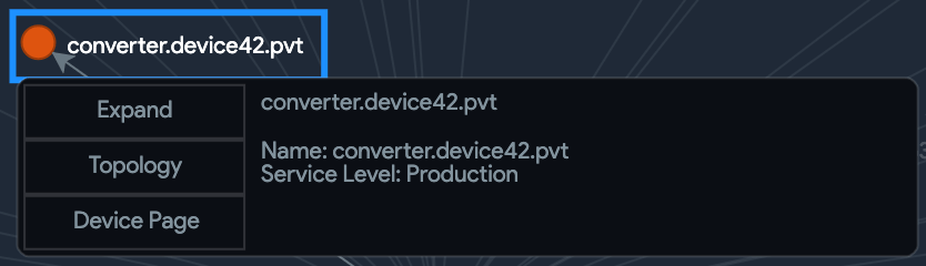 Device object context menu