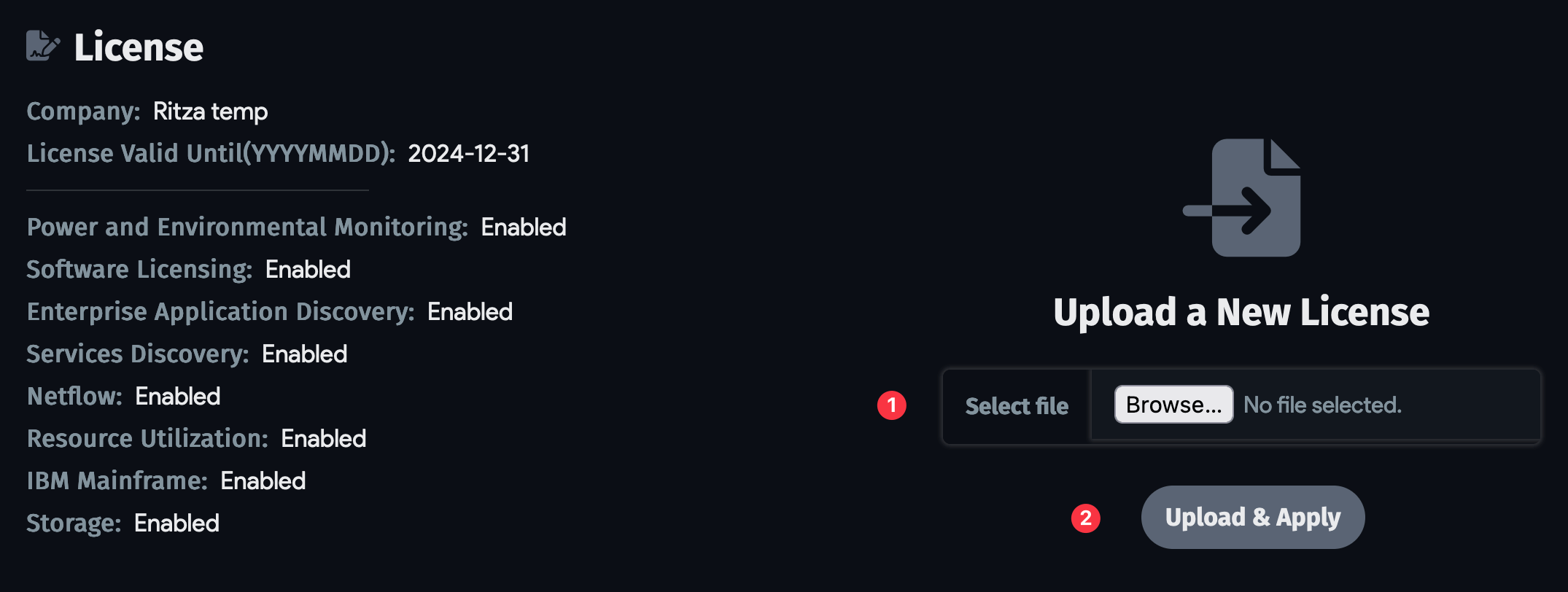 Update license Device42 AWS