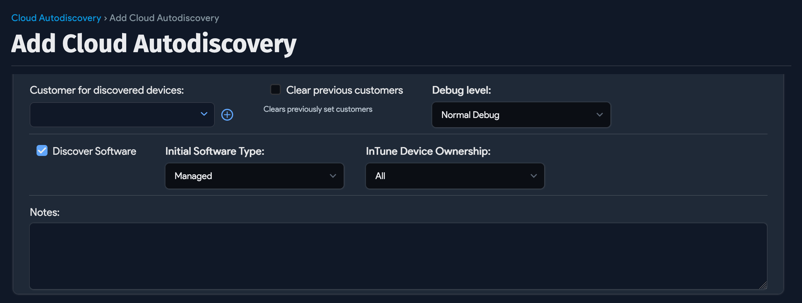 Add new Intune discovery job