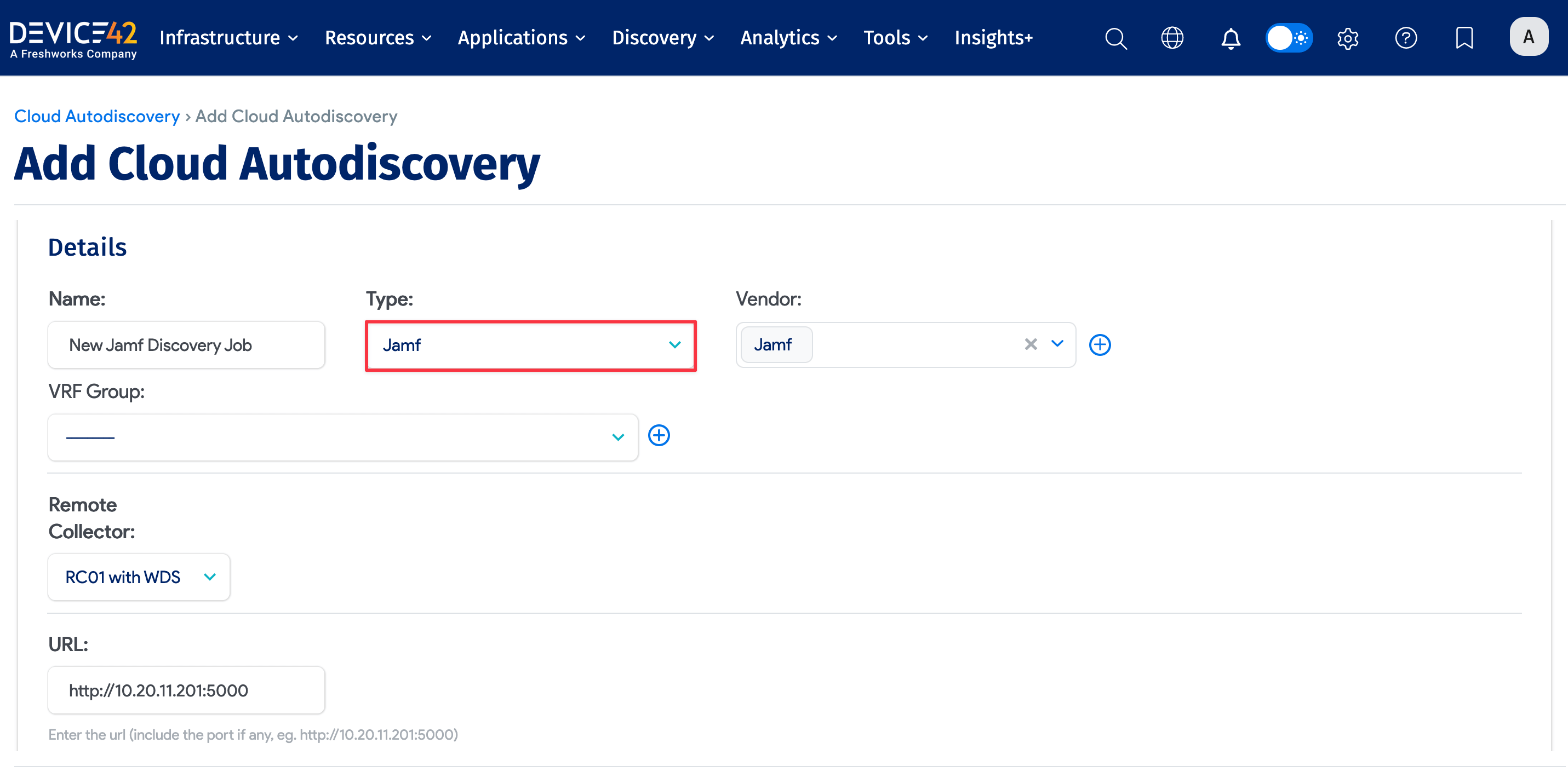 Jamf job basic settings