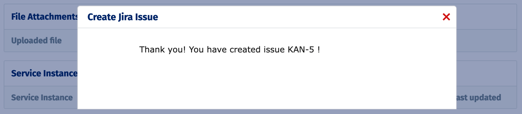 Confirmation of issue creation