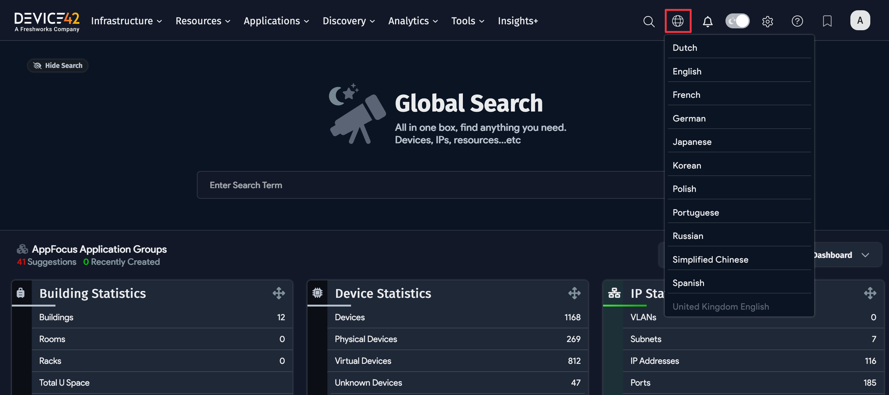 Language Selection Options while logged in