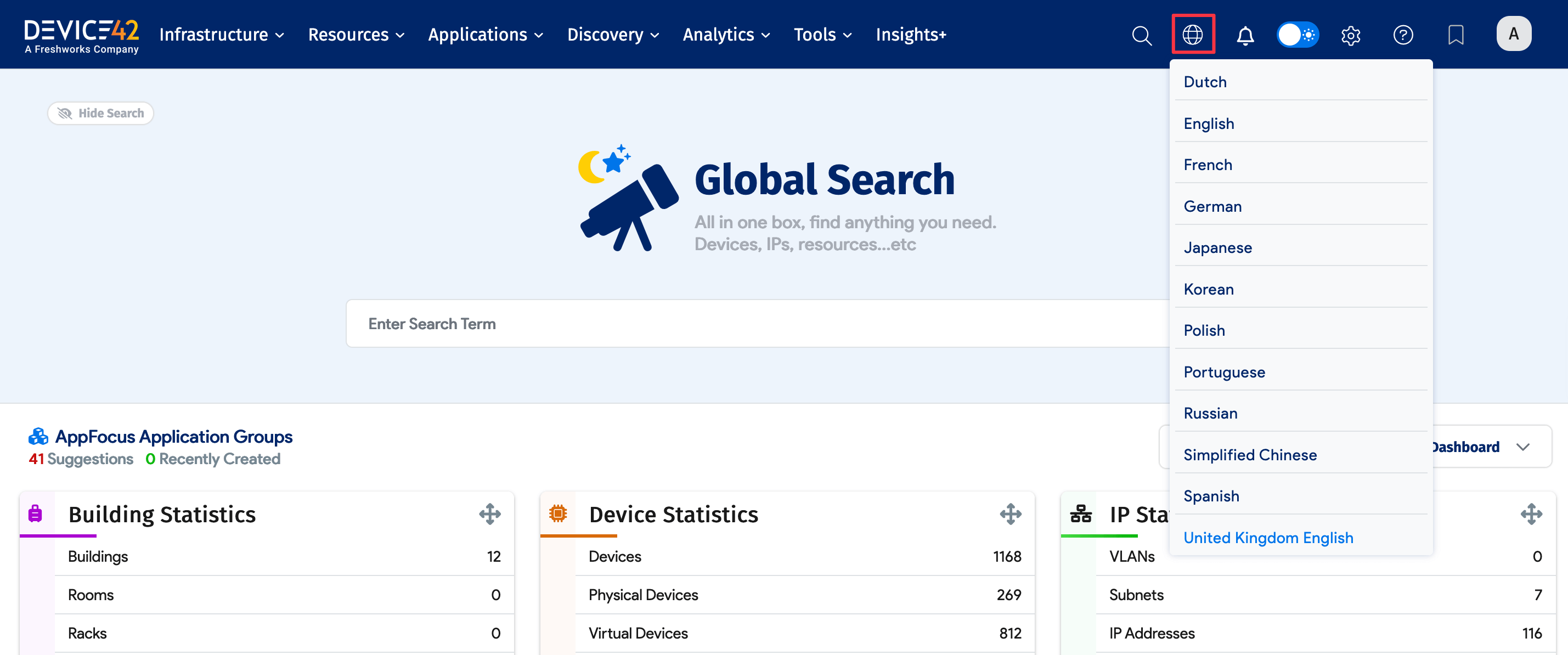 Language Selection Options while logged in