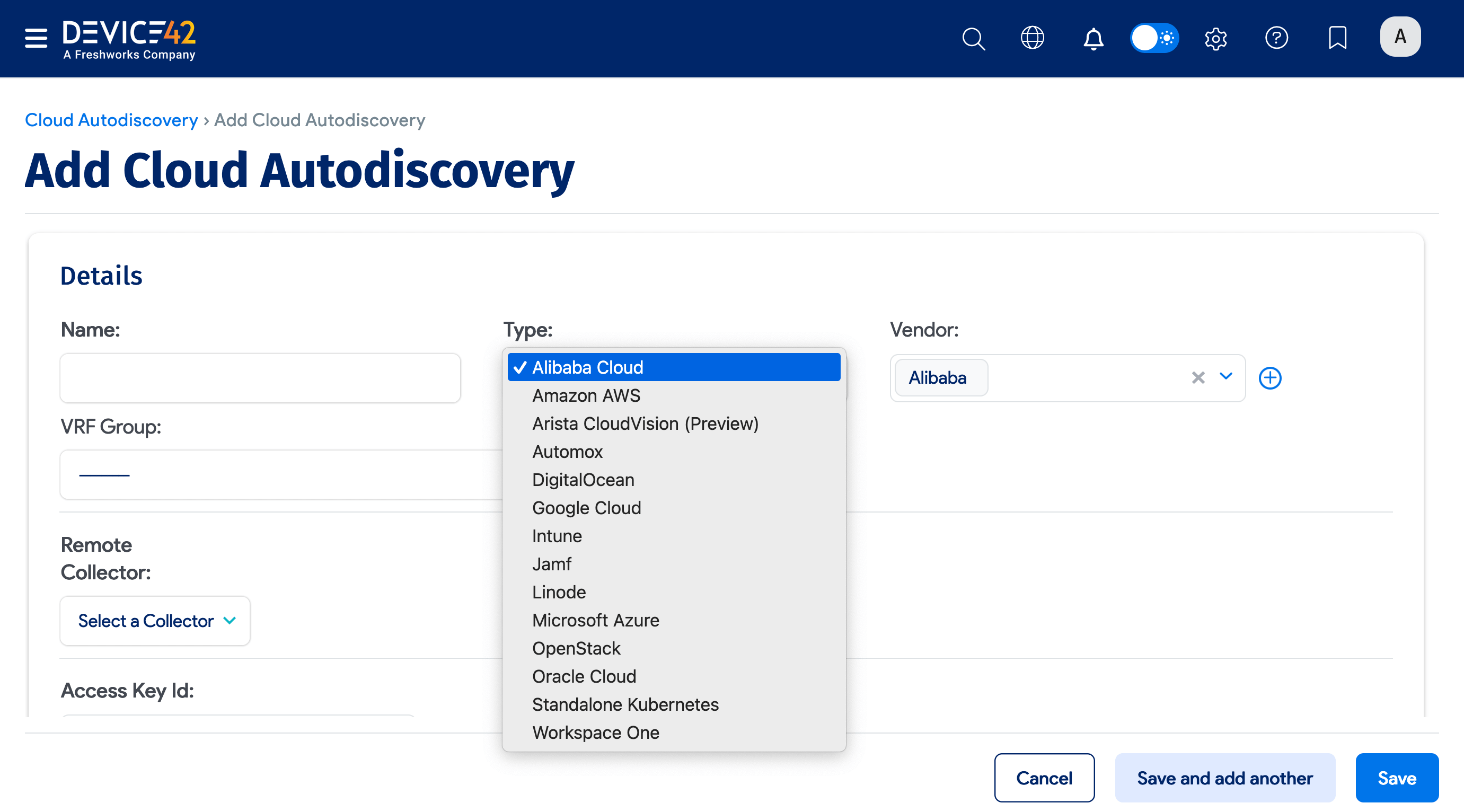 Cloud autodiscovery types