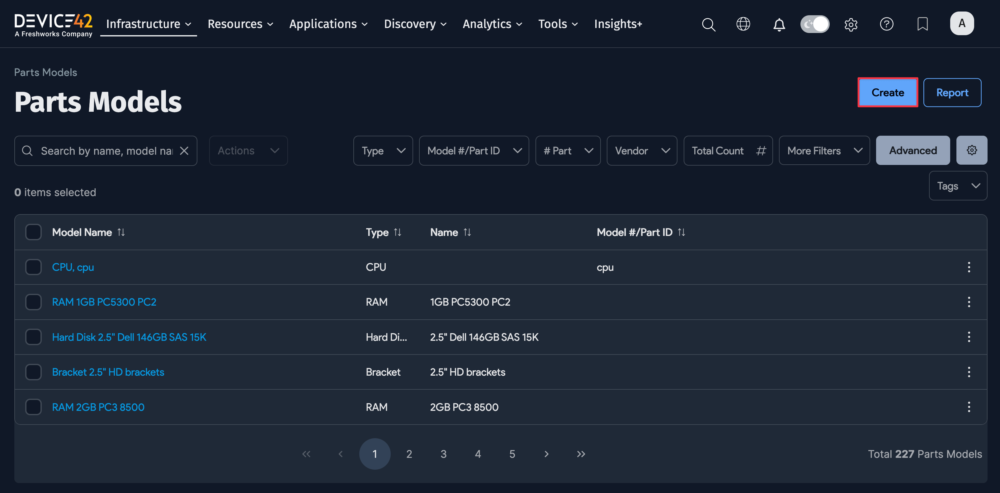 Add a parts model button