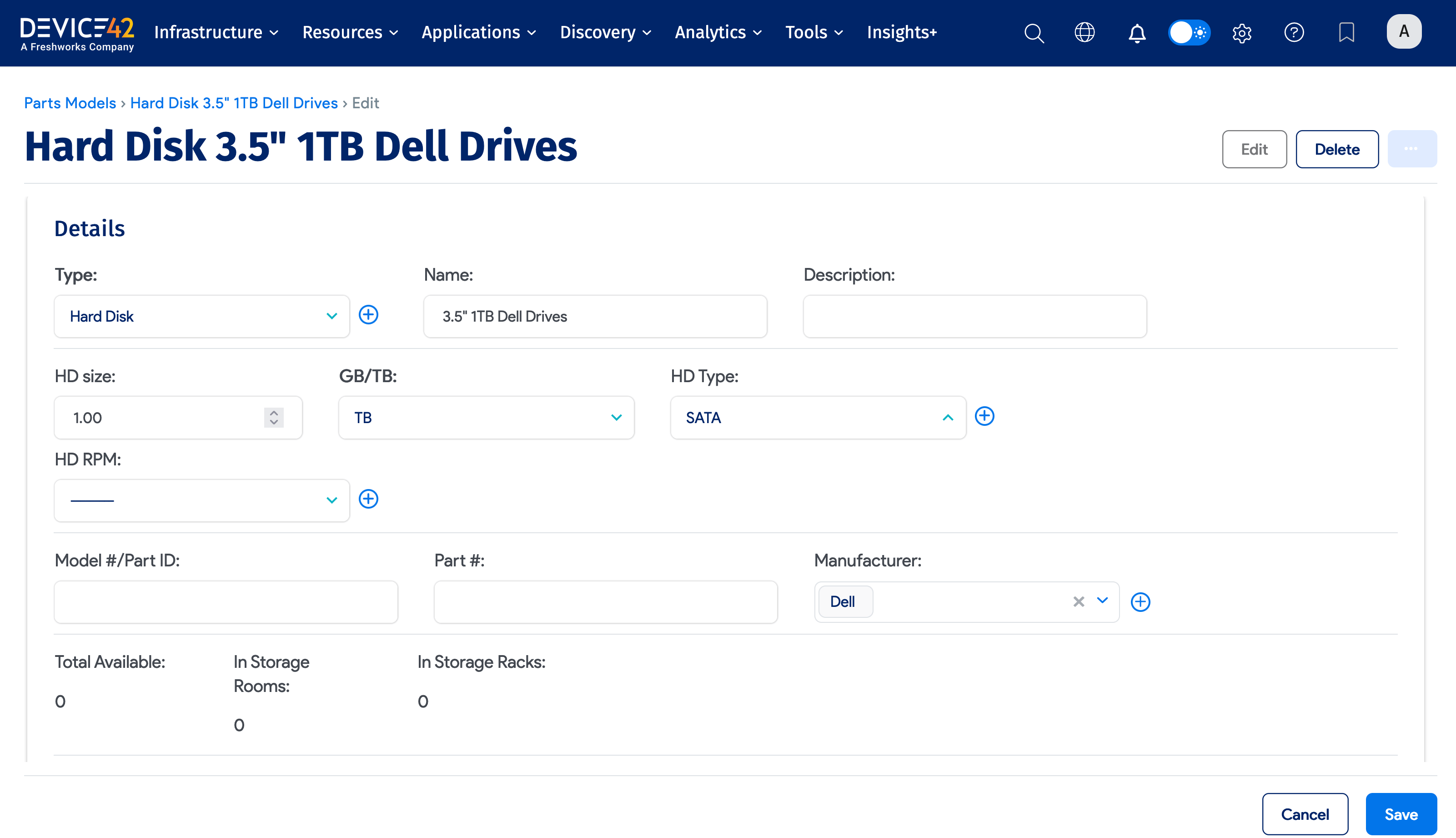 Edit ports layout button on a part template