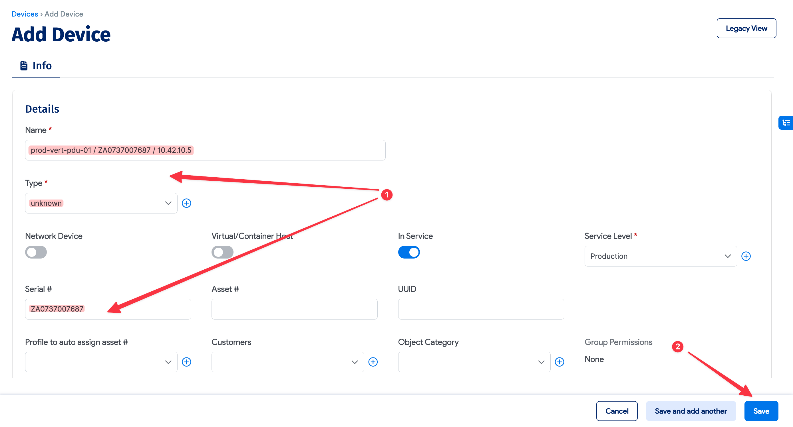 Add device type other to associate with PDU