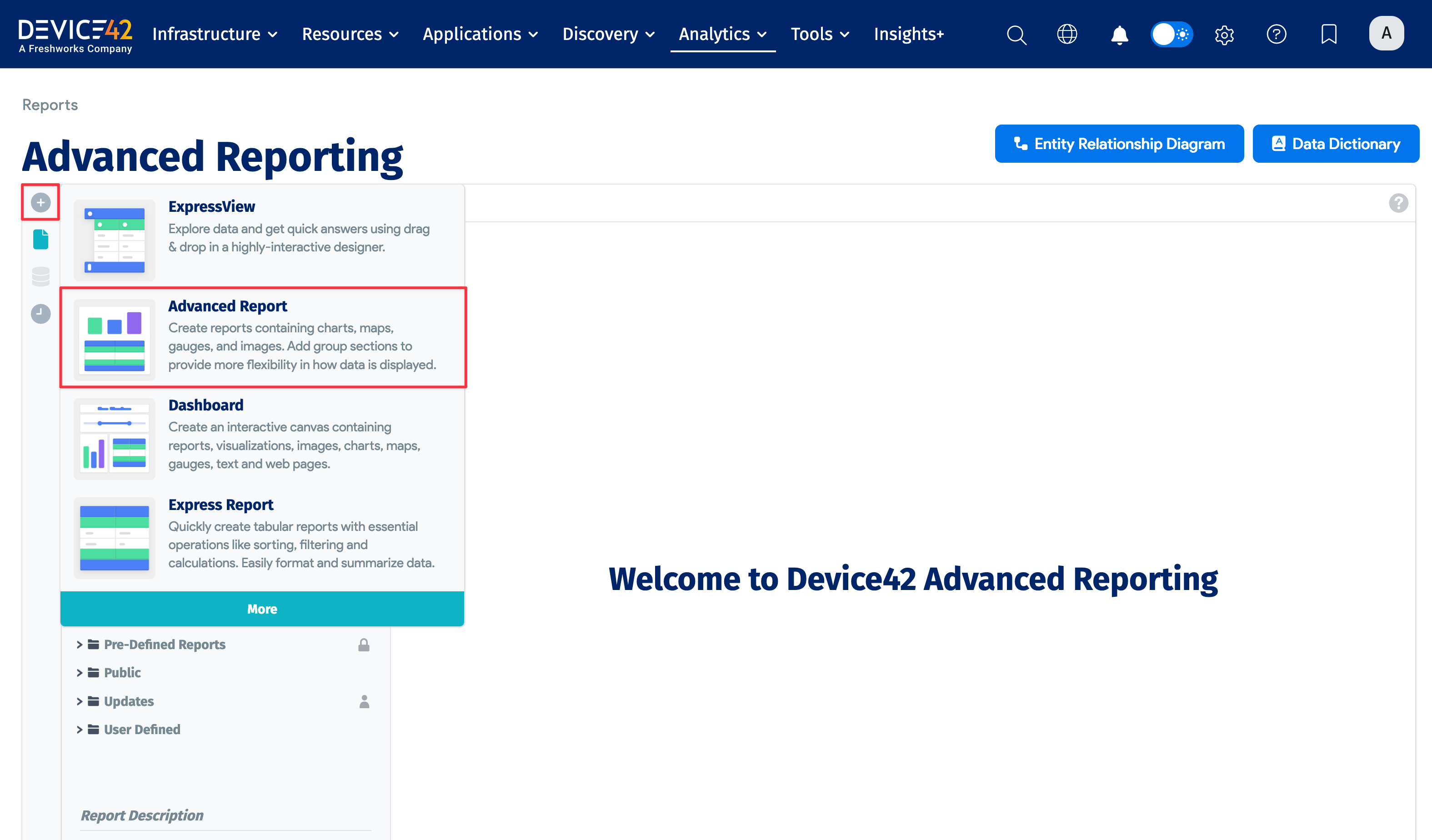 Create new Standard Report
