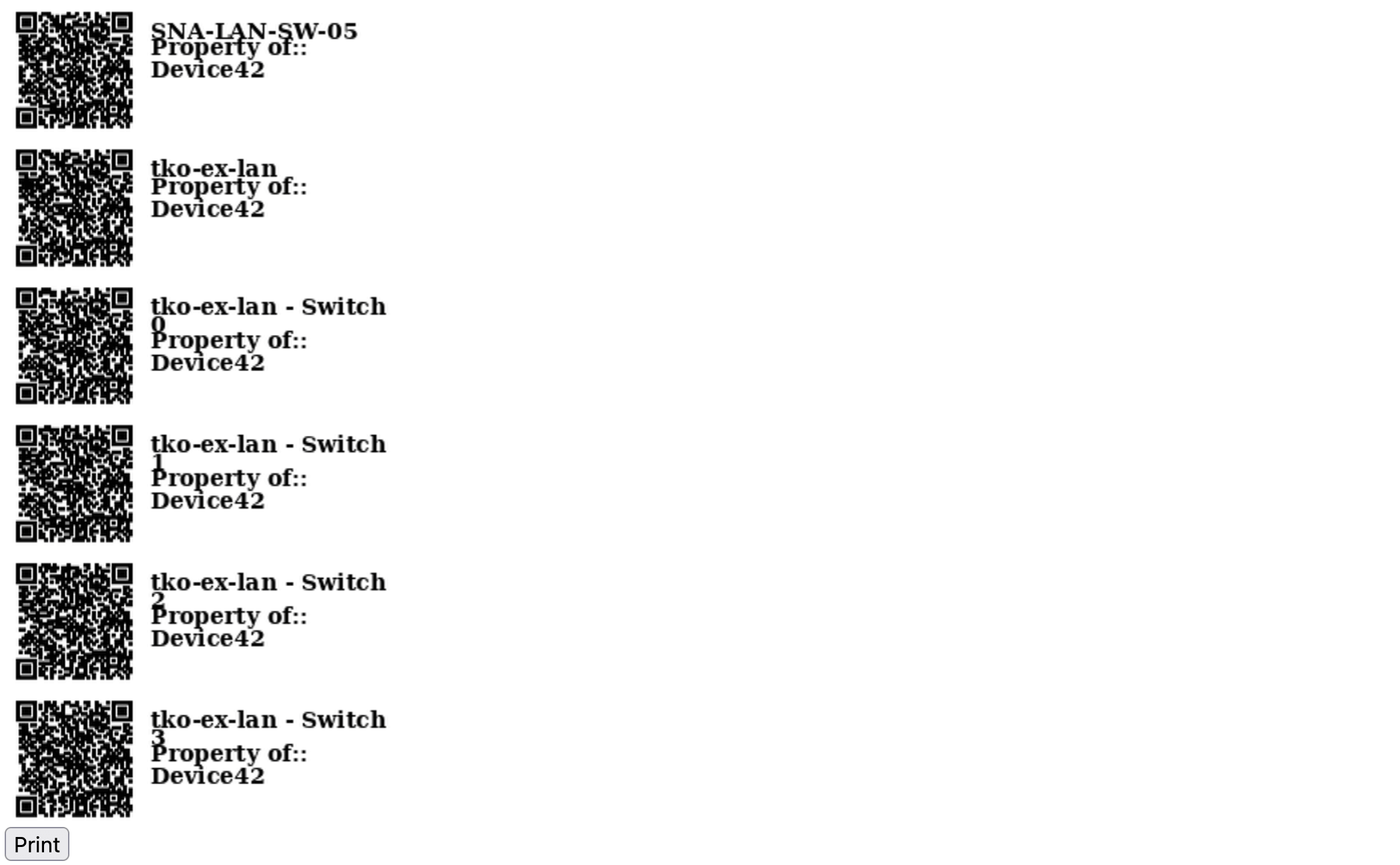 QR codes print preview