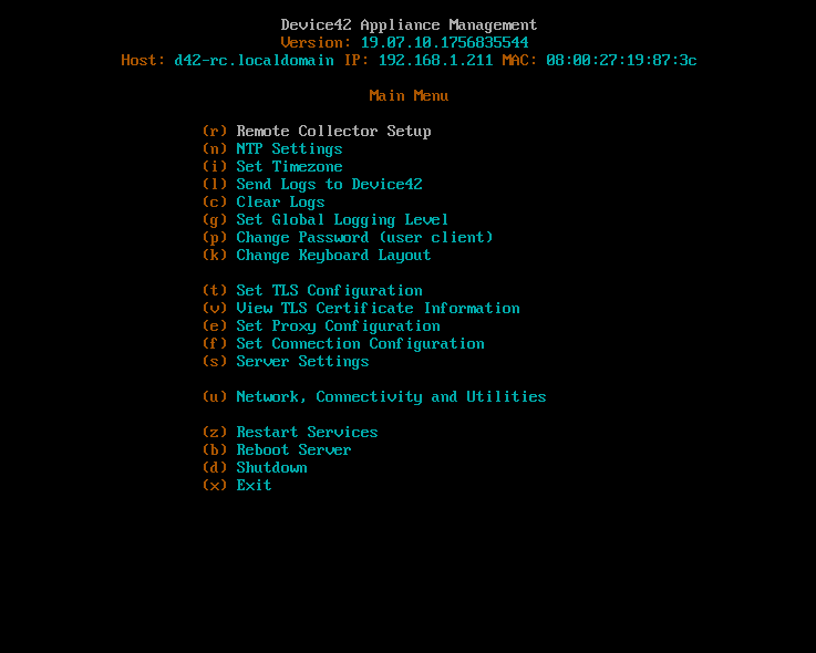 Option (r) on console