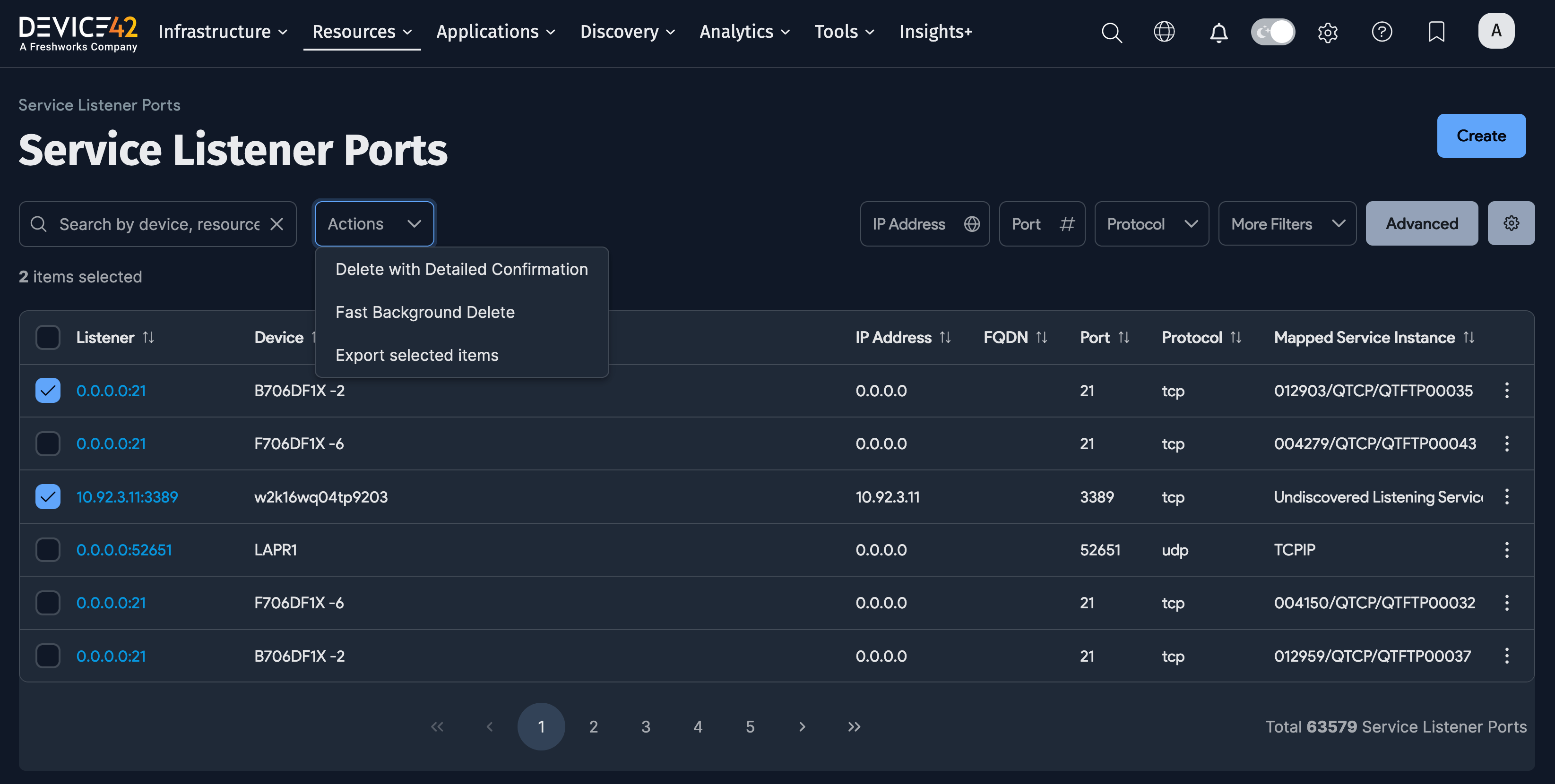 Service Listener Ports