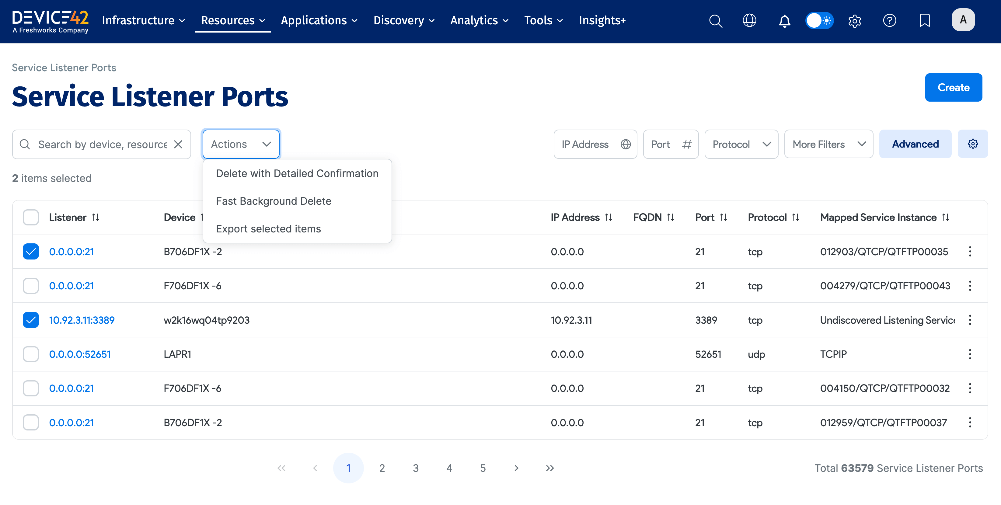 Service Listener Ports