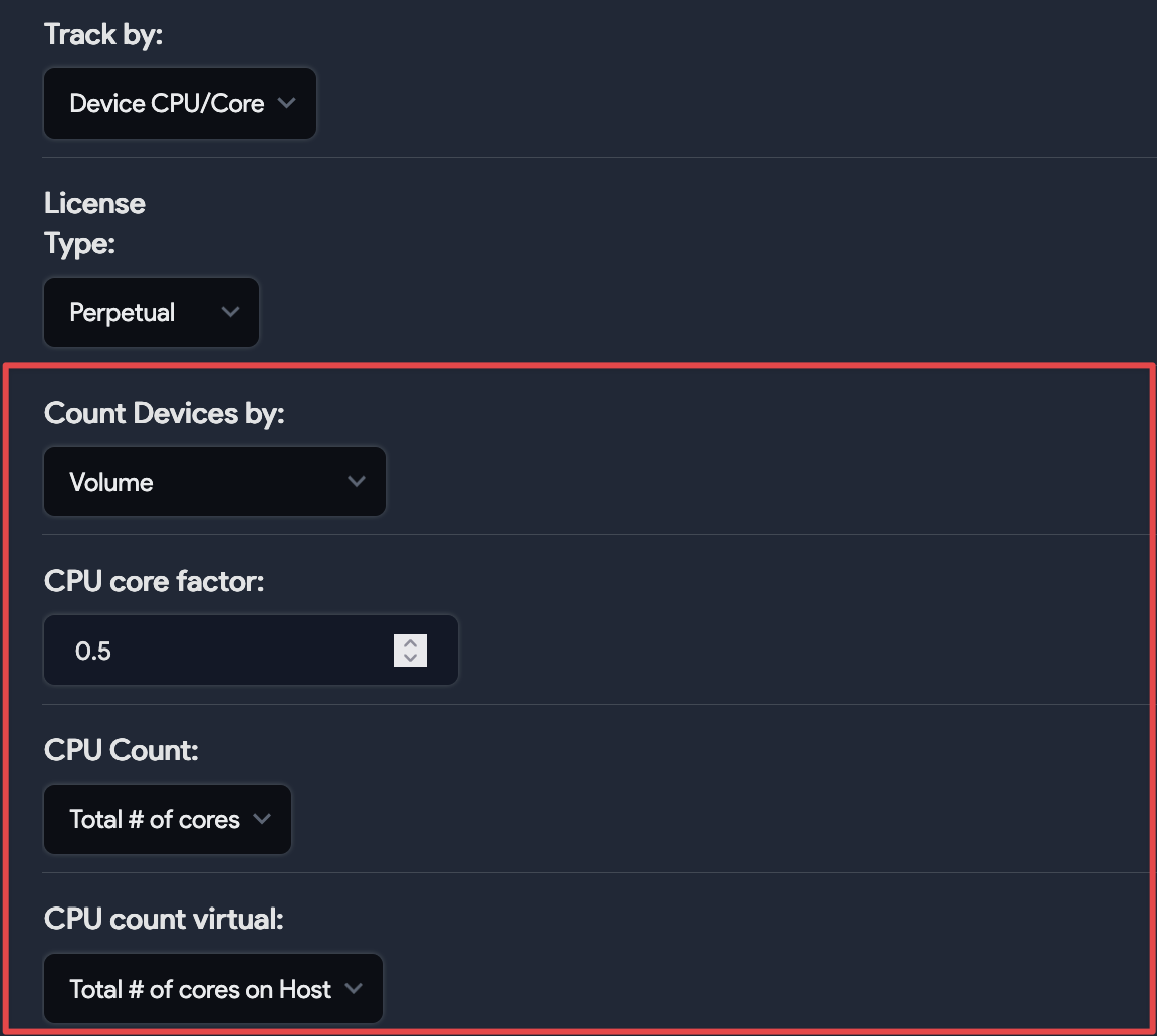 Track By Device CPU/Core option