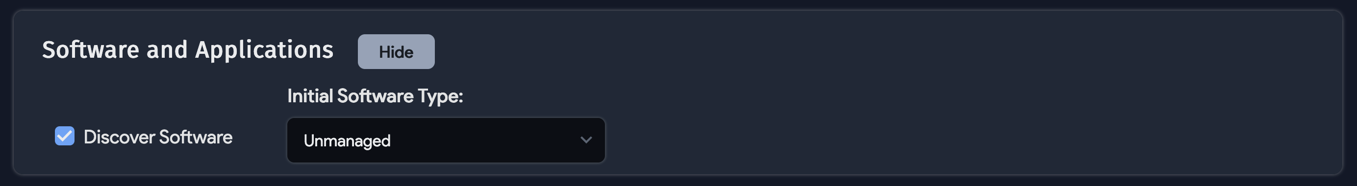 Discover Software option