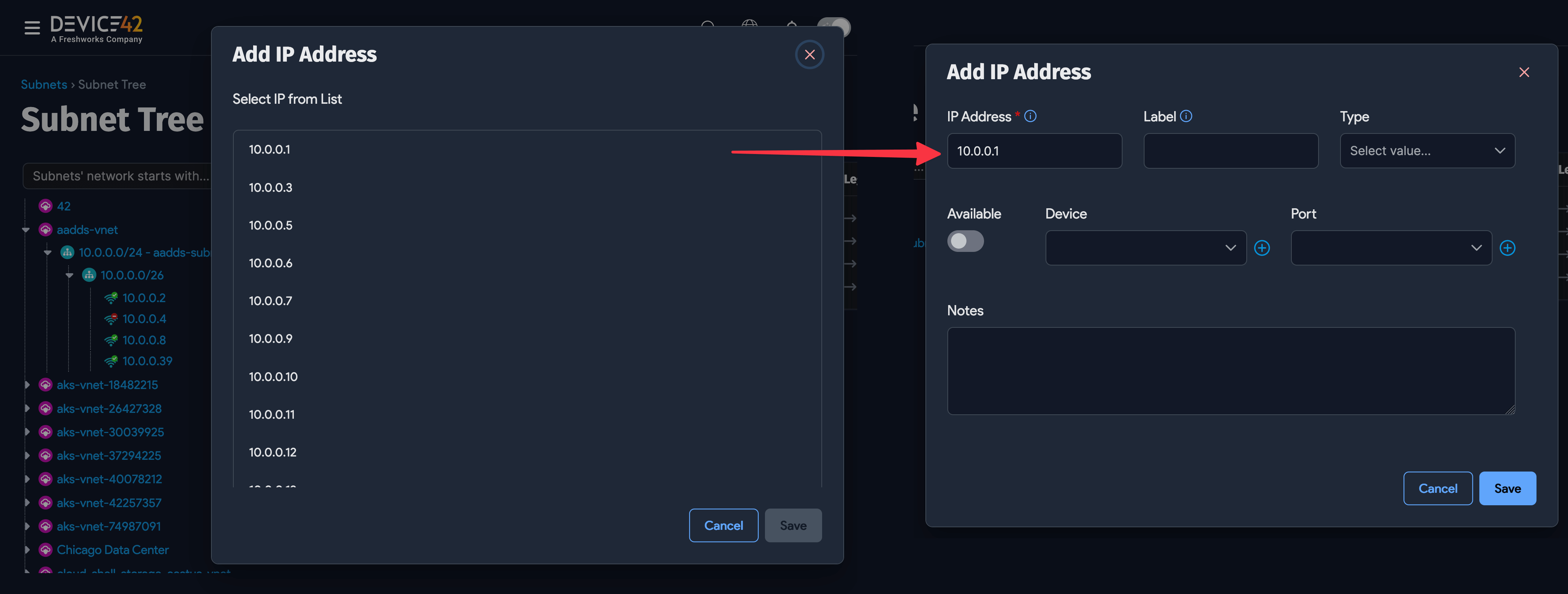 Add new IPs from the tree view
