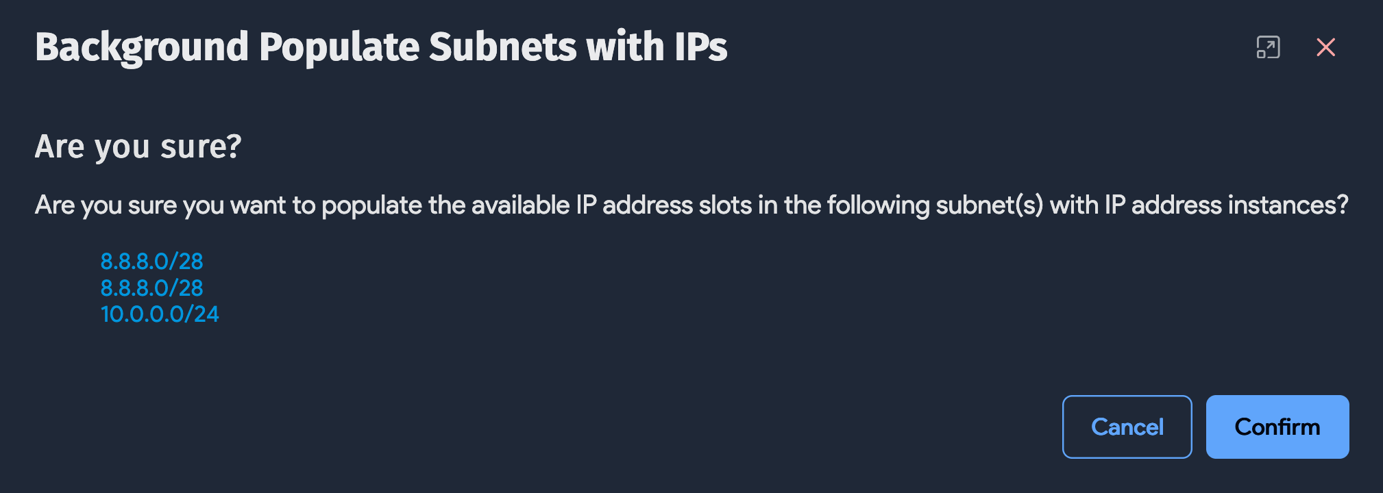 Background Populate Subnets