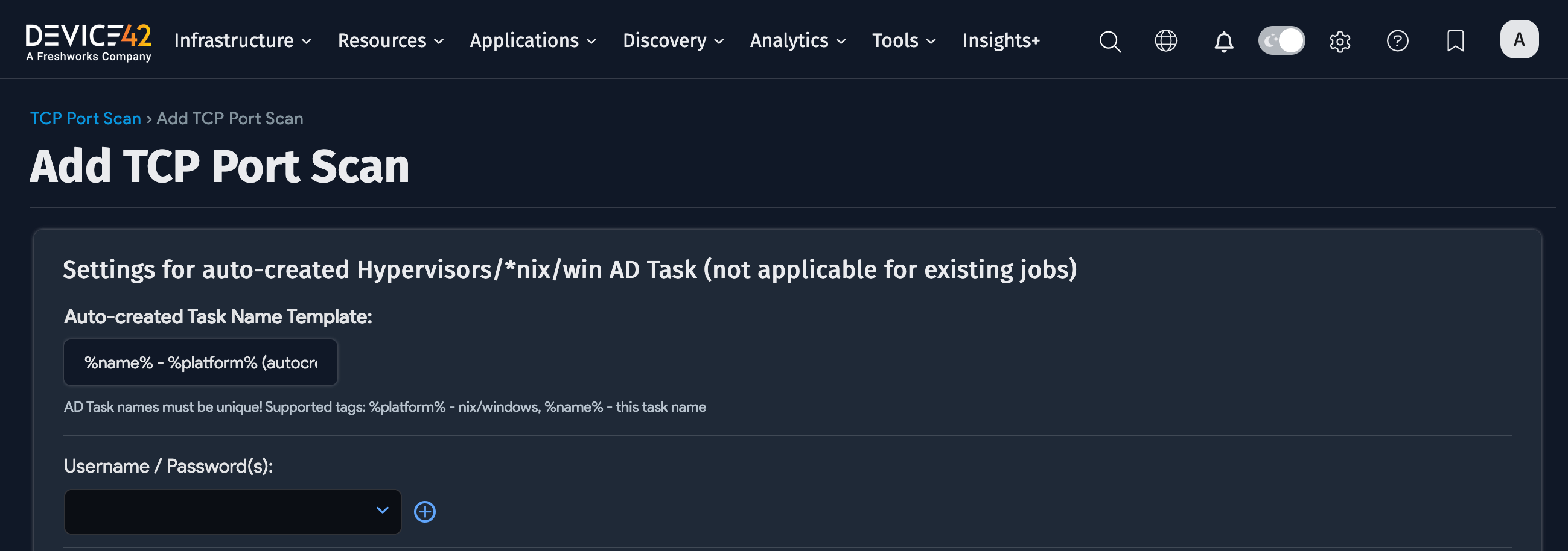 Auto-create job settings